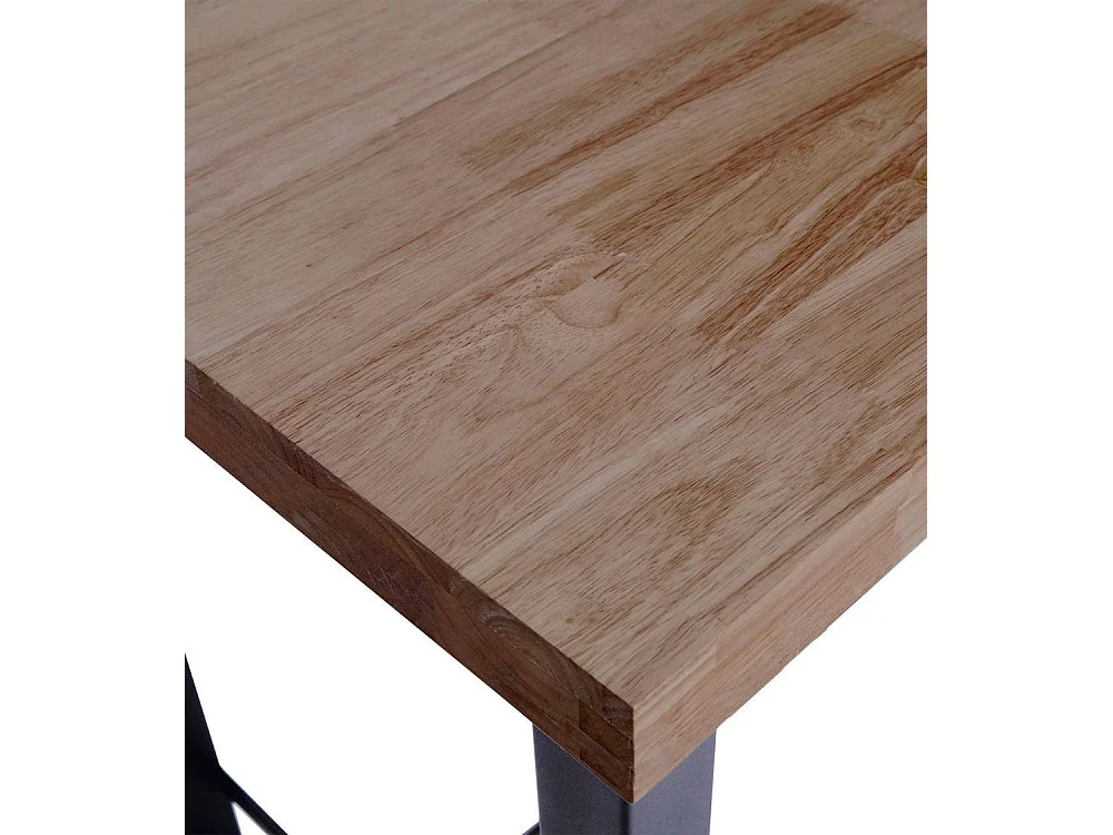 Mesa alta rectangular de 100x120x70 cm de madear en color marrón con patas negras Darek