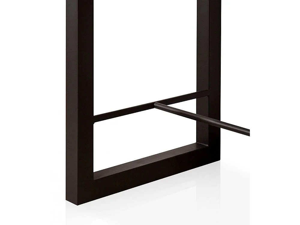 Mesa alta rectangular de 100x120x70 cm de madear en color marrón con patas negras Darek