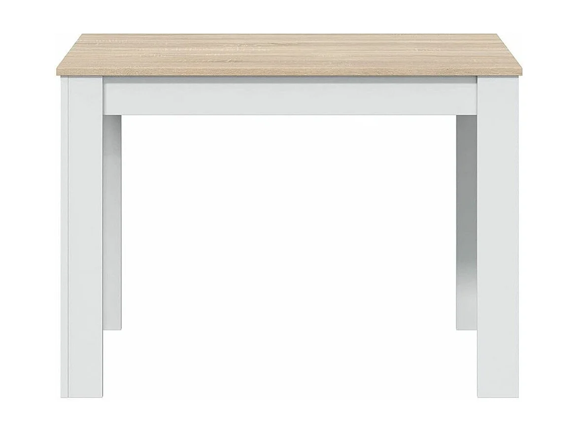 Mesa de cocina rectangular fija de 78x109x67 cm en color beige con patas blancas Katia