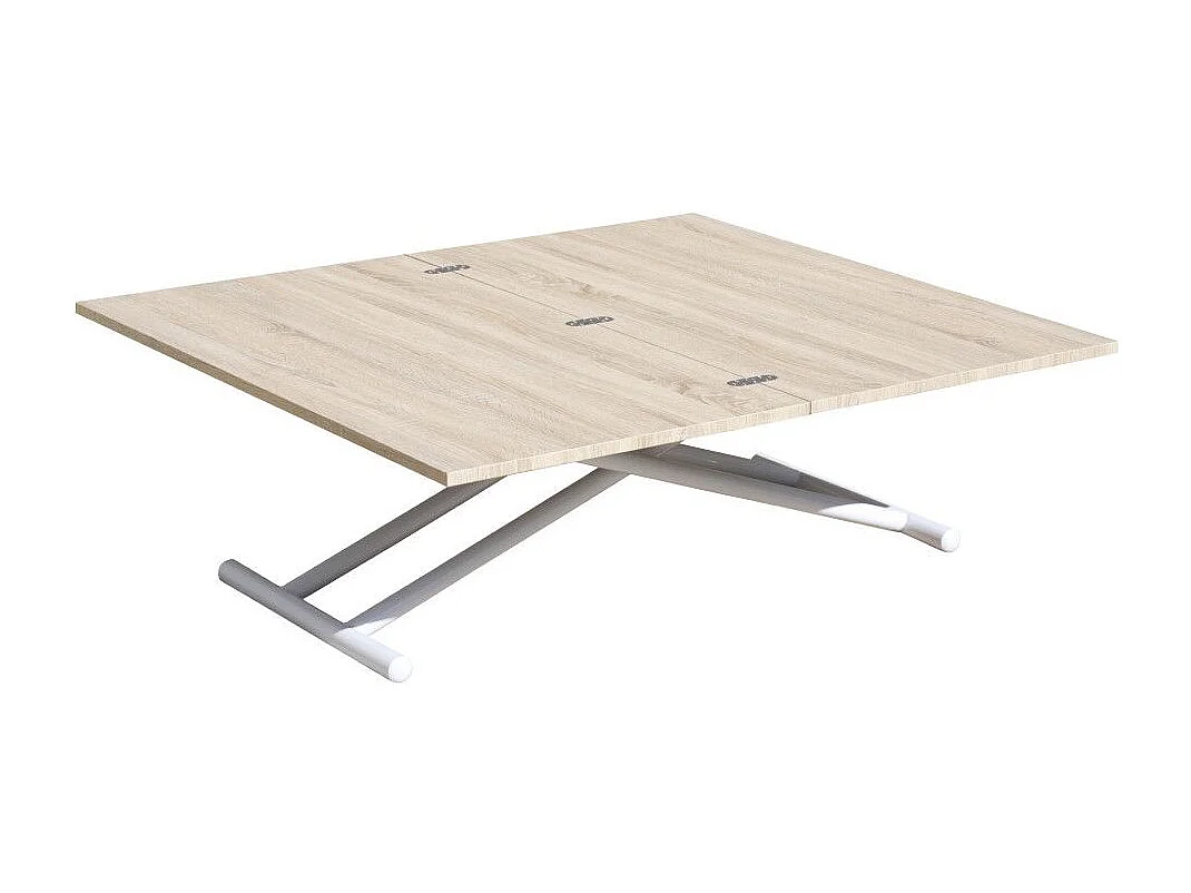 Mesa de centro elevable extensible de 49-76x100x50-100 cm con sobre en color beige Frenzy