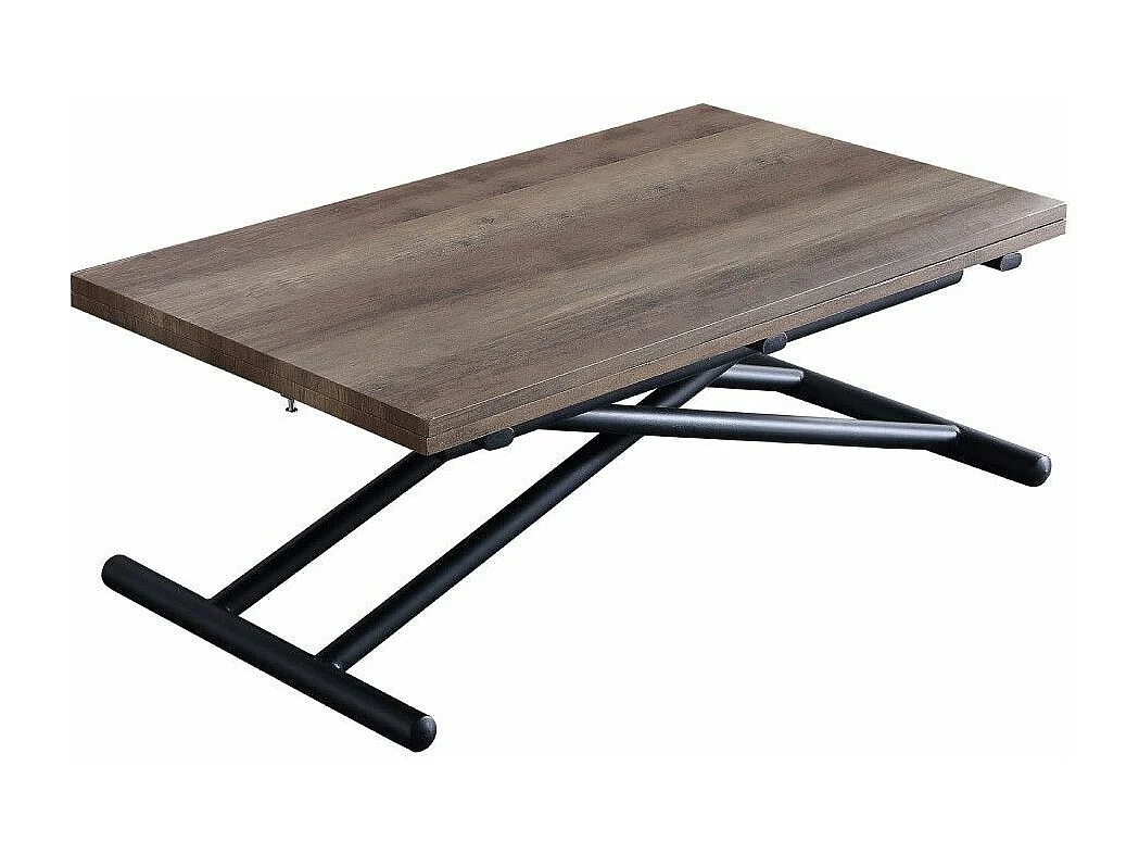 Mesa de centro elevable extensible de 49-76x100x50-100 cm con sobre en color marrón Frenzy