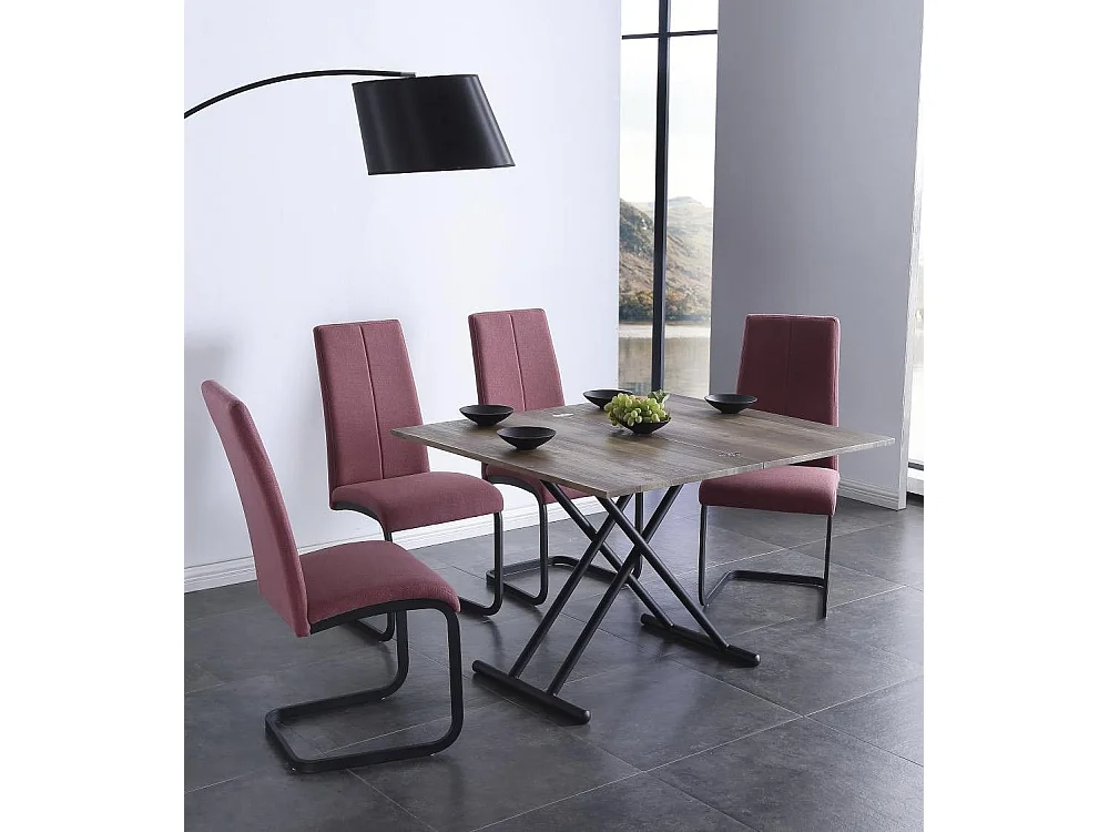 Mesa de centro elevable extensible de 49-76x100x50-100 cm con sobre en color marrón Frenzy