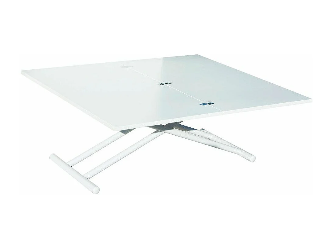 Mesa de centro elevable extensible de 49-76x100x50-100 cm con sobre en color blanco Frenzy