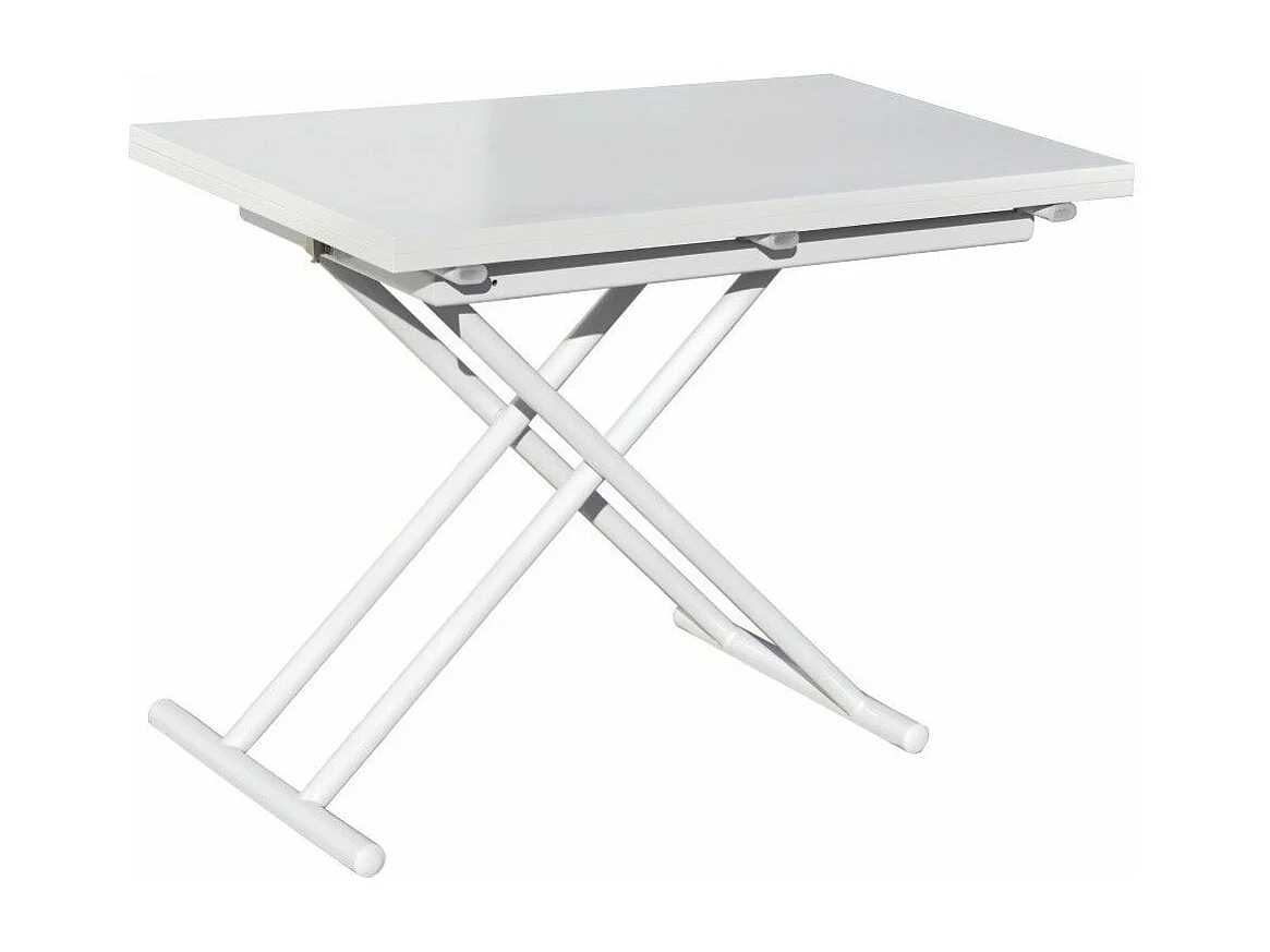 Mesa de centro elevable extensible de 49-76x100x50-100 cm con sobre en color blanco Frenzy