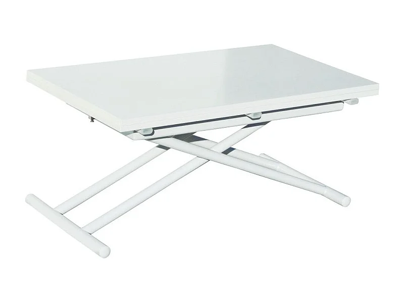 Mesa de centro elevable extensible de 49-76x100x50-100 cm con sobre en color blanco Frenzy