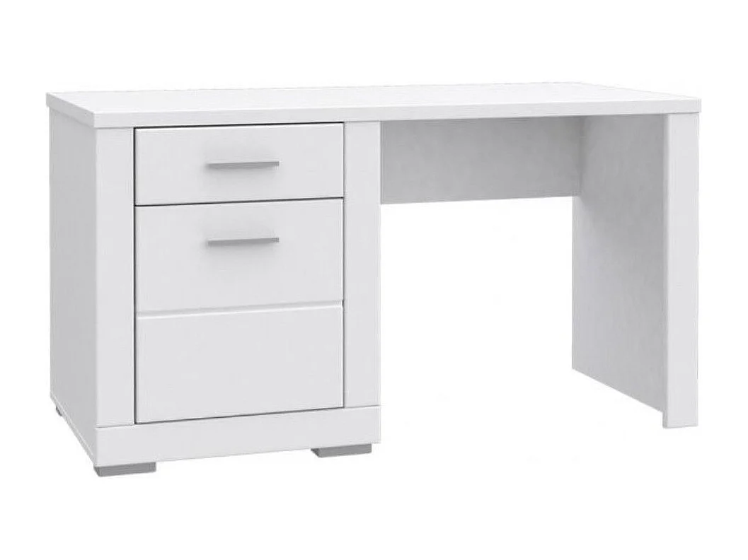 Mesa de escritorio de 76x138x67 cm en color blanco con almacenamiento Snow