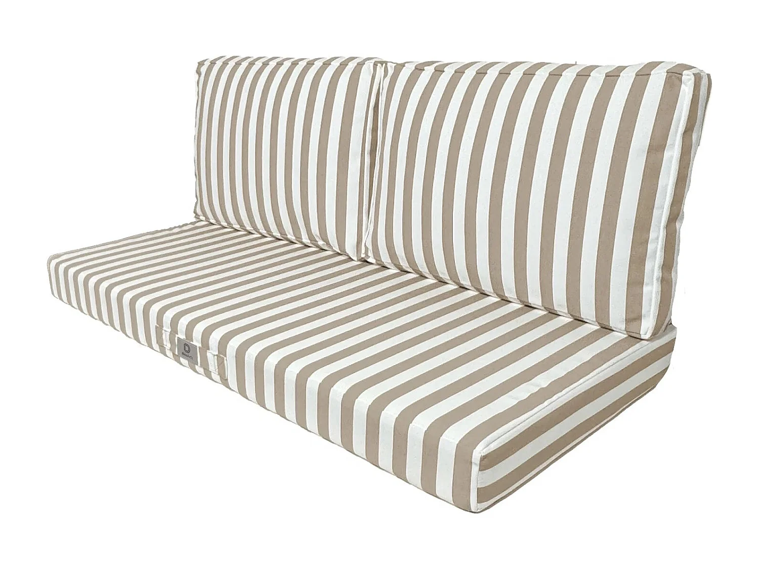 Coussins pour salon de jardin déhoussable 100x50cm - Rayure Beige