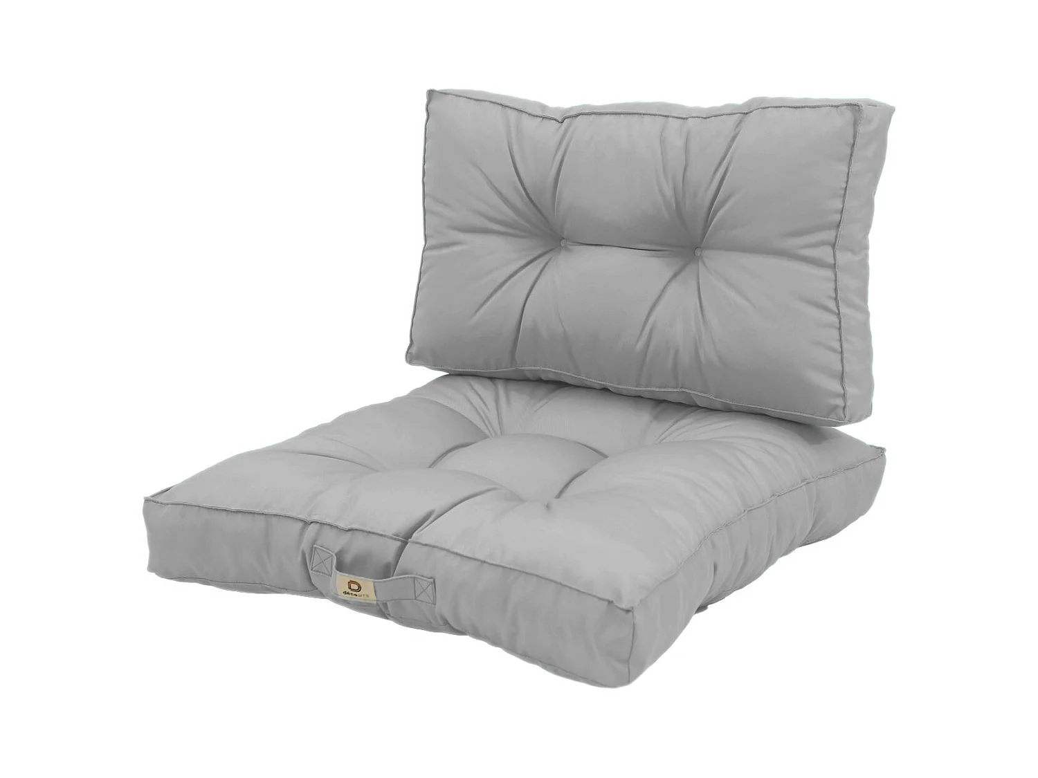 Coussins pour salon de jardin capitonné 50x50cm gris galet