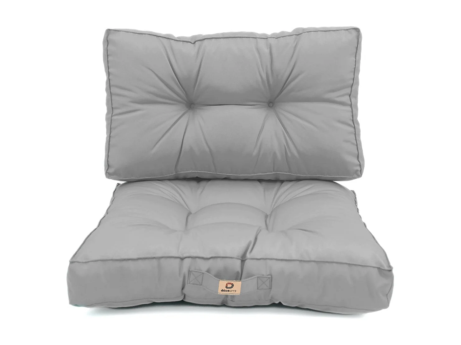 Coussins pour salon de jardin capitonné 50x50cm gris galet