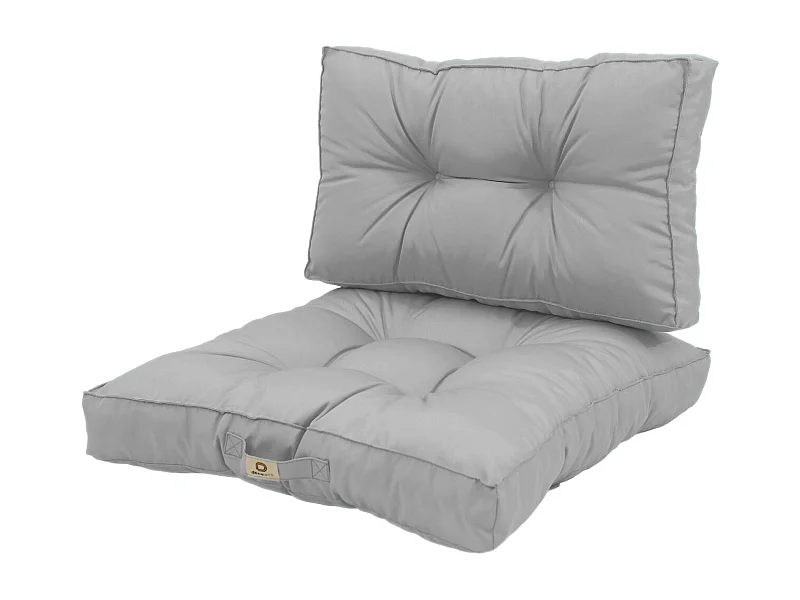 Coussins pour salon de jardin capitonné 50x50cm gris galet