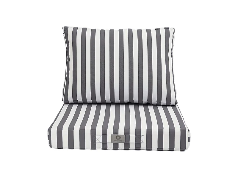 Coussins pour salon de jardin déhoussable 60x60cm - Rayure Gris foncé