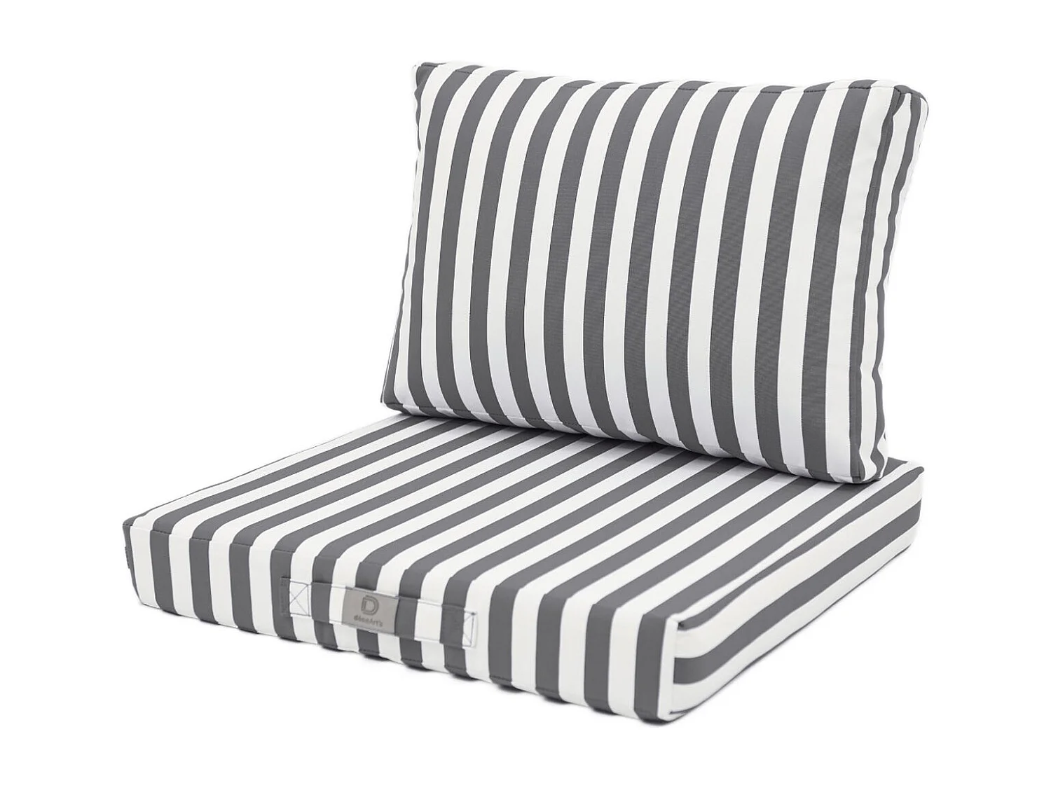 Coussins pour salon de jardin déhoussable 60x60cm Rayure gris foncé