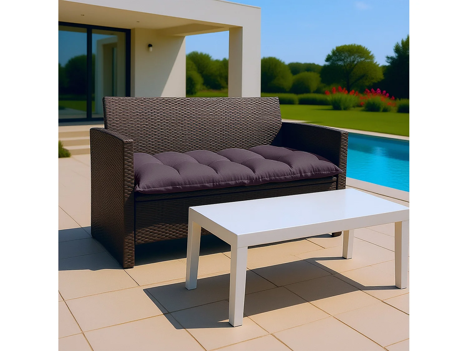 Matelas futon 120x60cm en polyester gris carbonne