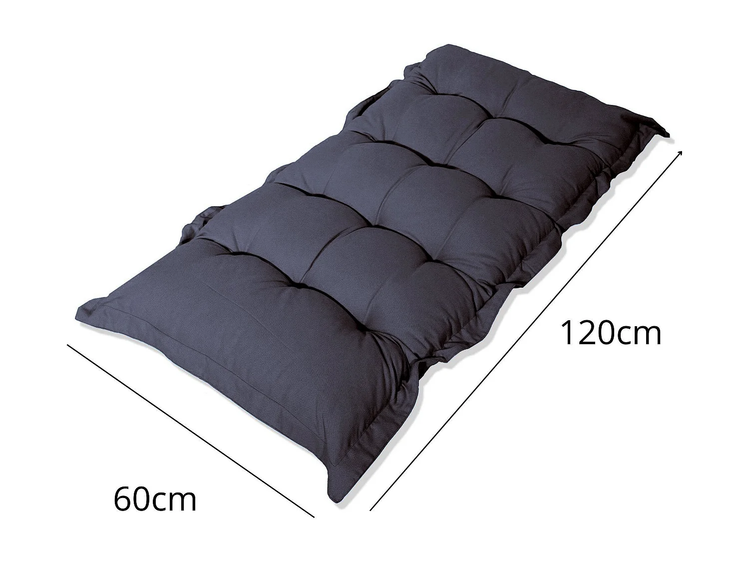 Matelas futon 120x60cm en polyester gris carbonne