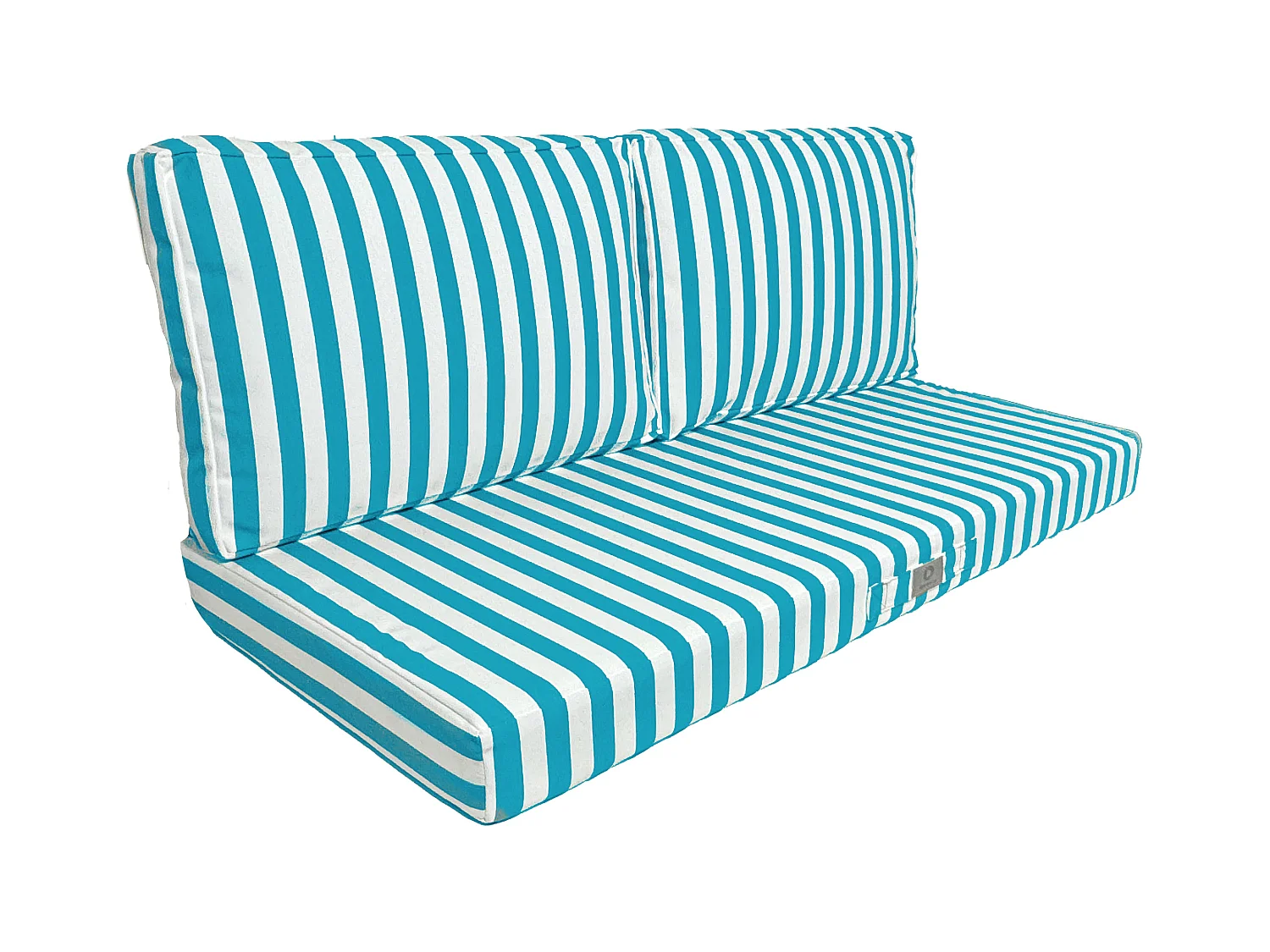 Coussins pour salon de jardin déhoussable 120x60cm - Rayure Turquoise