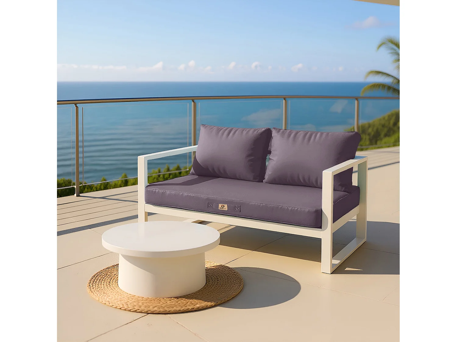 Coussins pour salon de jardin déhoussable 100x50cm Gris carbone