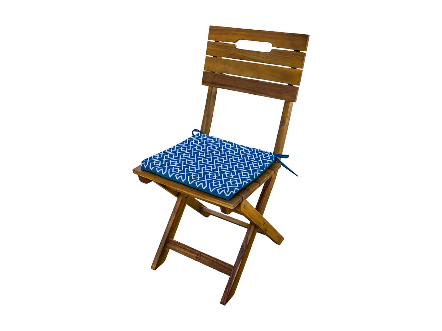Lot de 4 Galettes de Chaise motif Géométrique Vert 35x35 cm