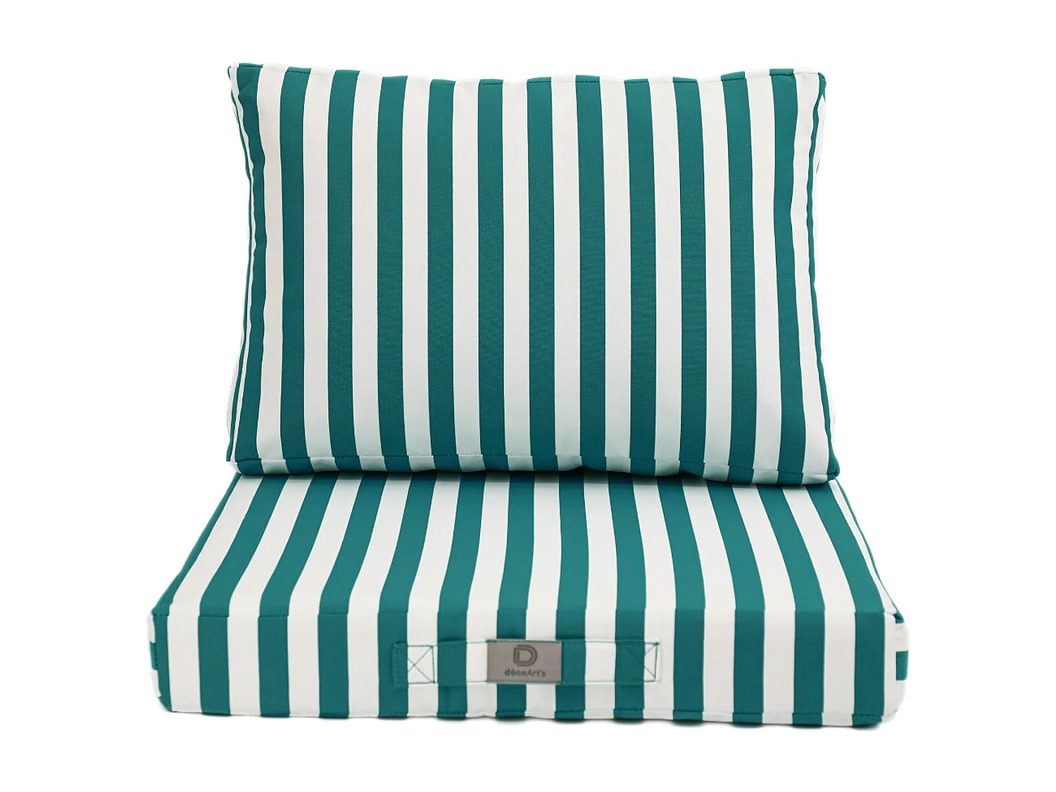 Coussins pour salon de jardin déhoussable 50x50cm - Rayure Vert