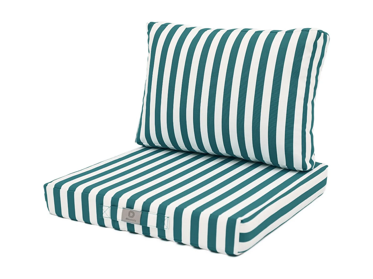 Coussins pour salon de jardin déhoussable 50x50cm Rayure vert