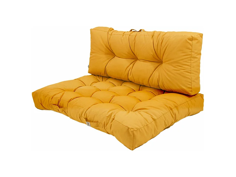 Lot coussins extérieur pour palette jaune miel 120x80 Imperméables Anti-UV DECOARTS