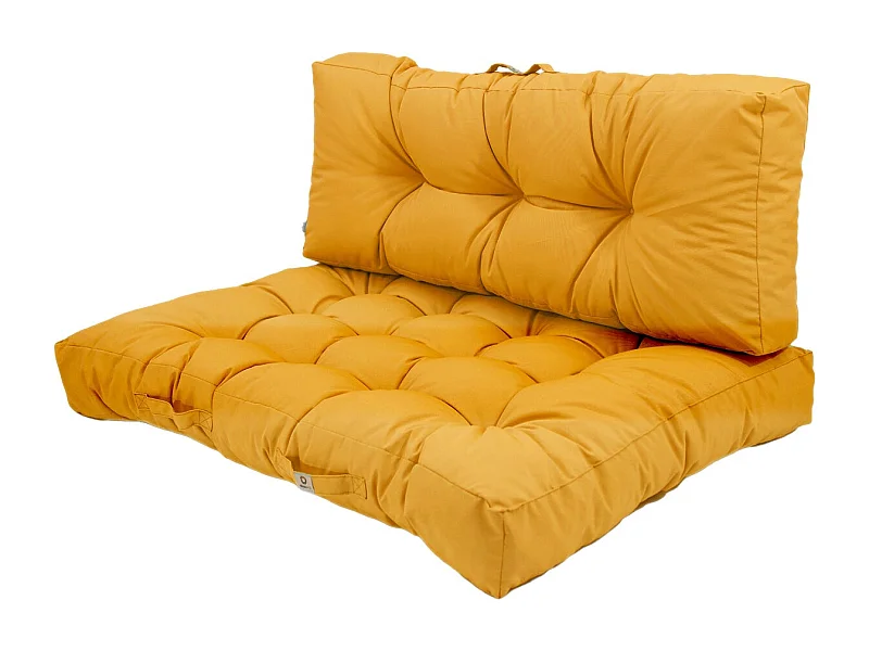 Lot coussins extérieur pour palette jaune miel 120x80 Imperméables Anti-UV DECOARTS