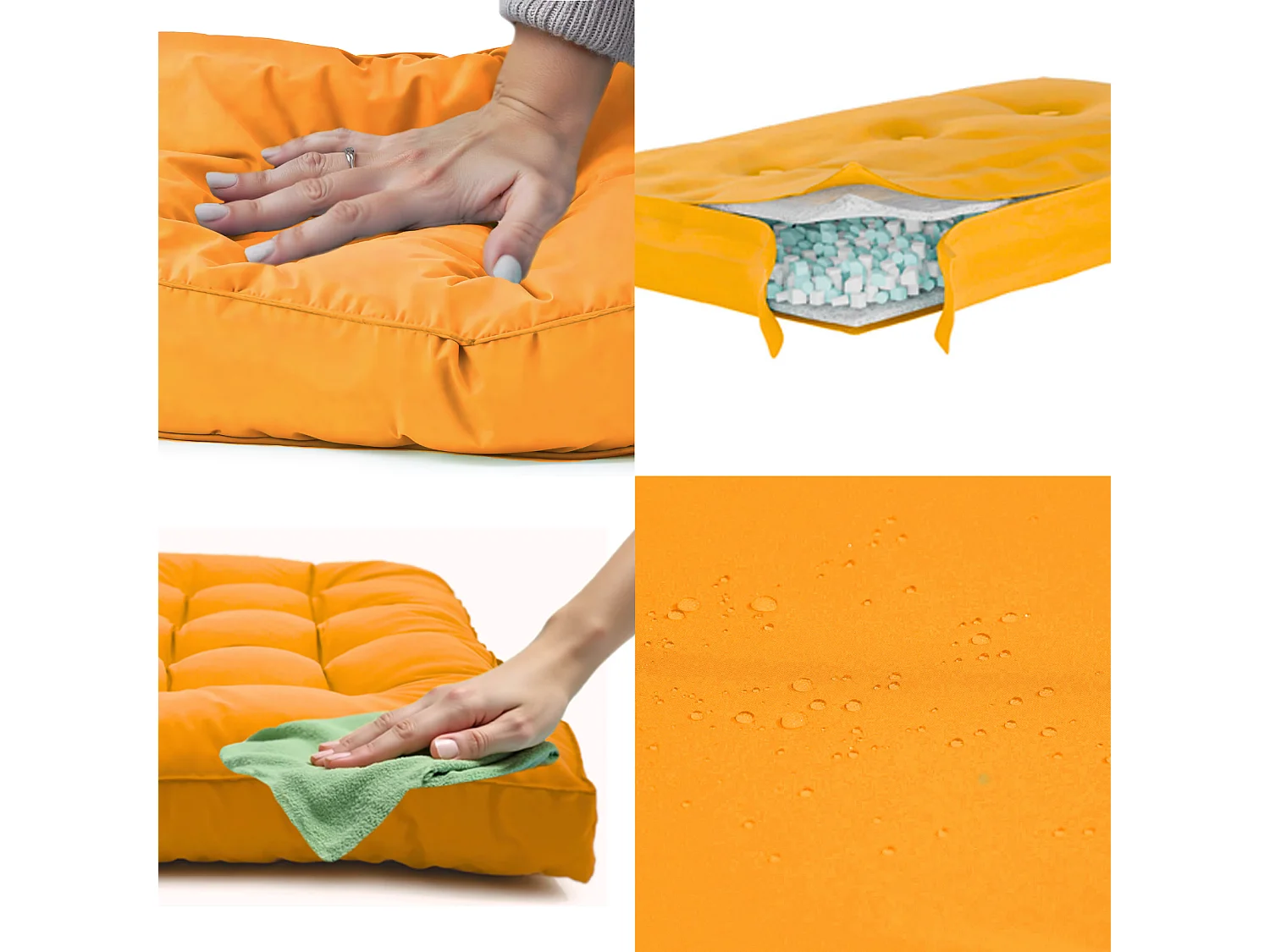 Lot coussins extérieur pour palette jaune miel 120x80 Imperméables Anti-UV DECOARTS