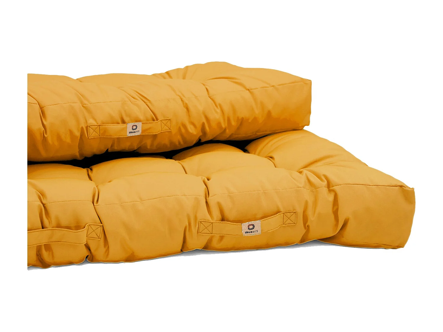 Lot coussins extérieur pour palette jaune miel 120x80 Imperméables Anti-UV DECOARTS