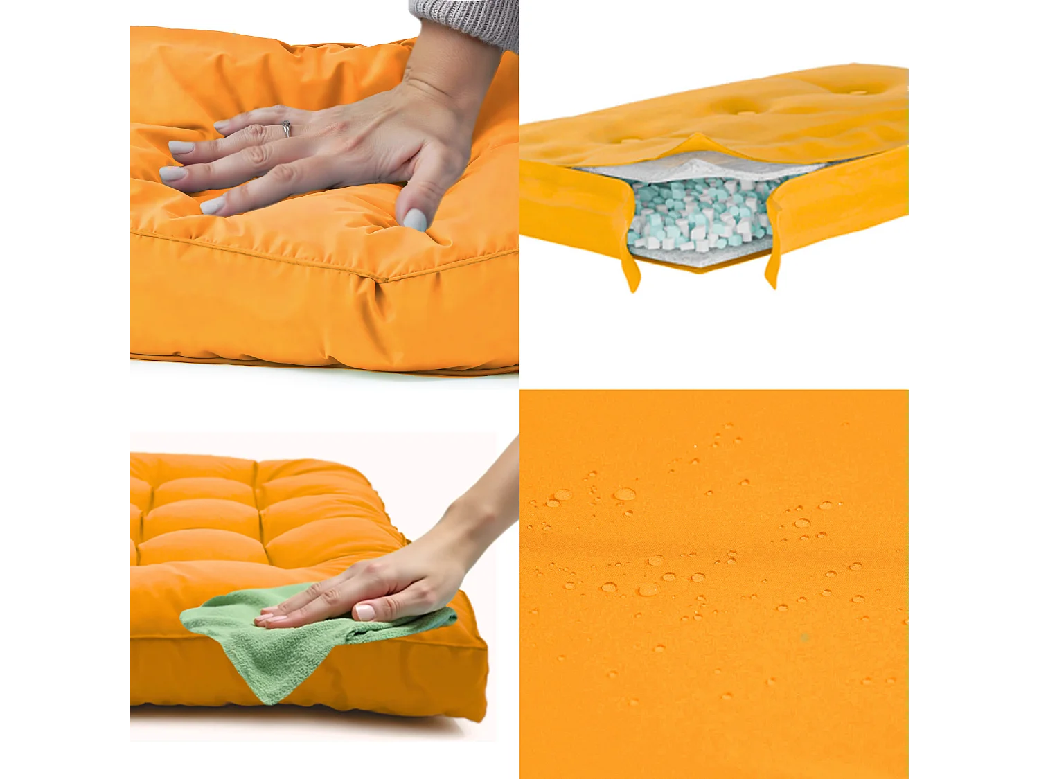 Coussins matelas pour palette 120X80X20 en polyester jaune miel