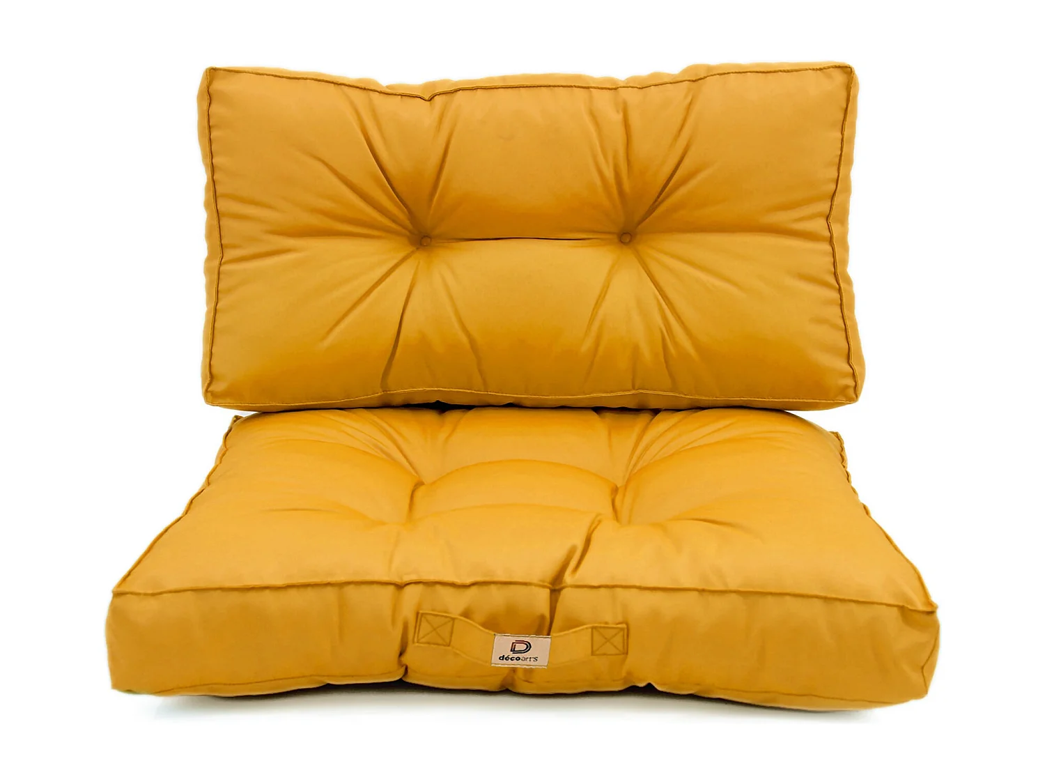 Coussins pour salon de jardin capitonné 60x60cm jaune