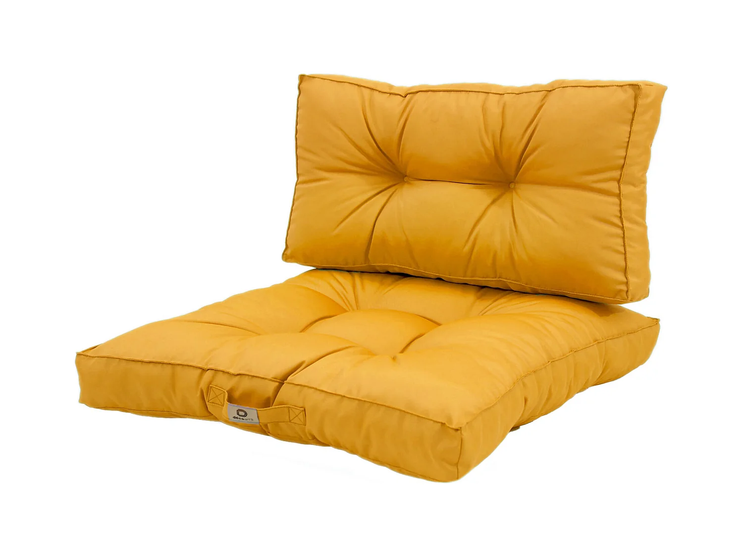 Coussins pour salon de jardin capitonné 60x60cm jaune