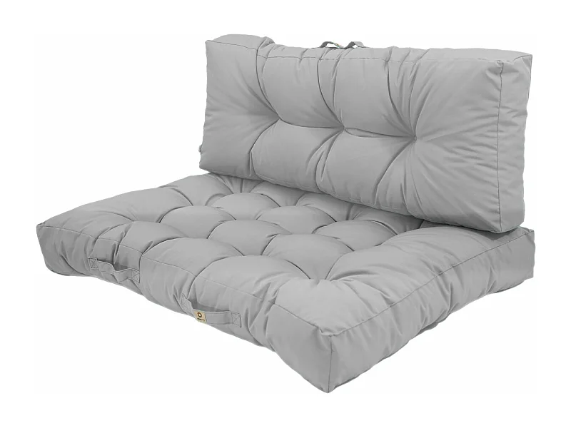 Lot coussins extérieur pour palette gris galet 120x80 Imperméables Anti-UV DECOARTS