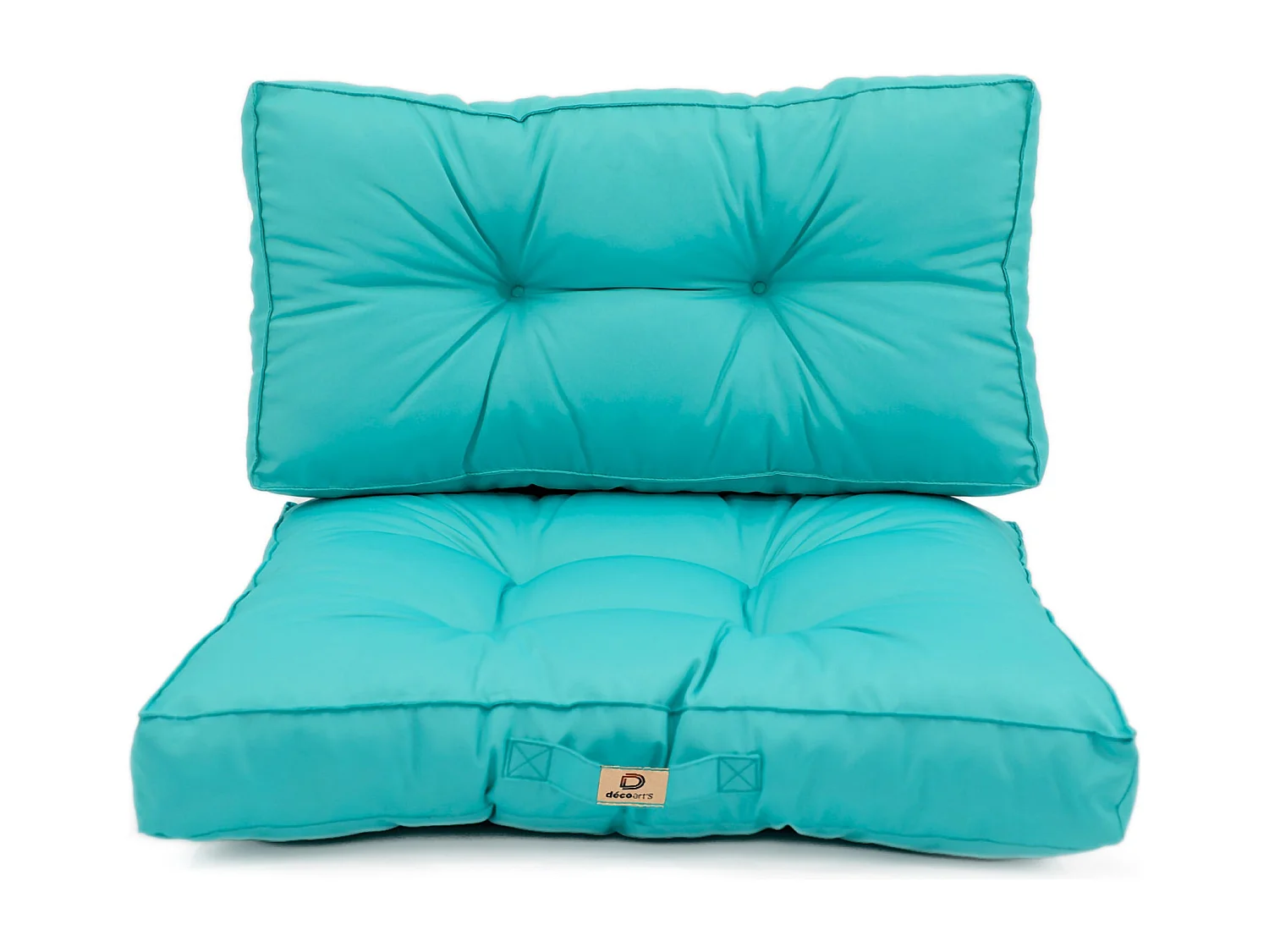 Coussins pour salon de jardin capitonné 60x60cm Bleu caraibes