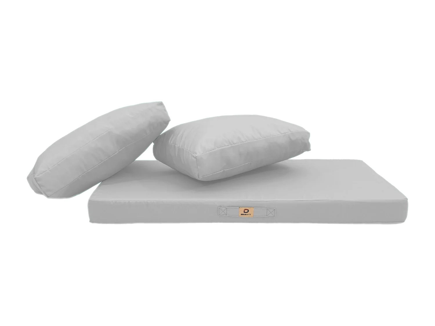 Coussins pour salon de jardin déhoussable 100x50cm Gris galet