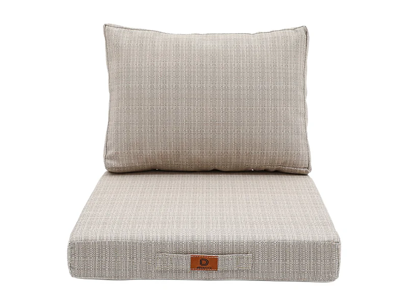 Coussins pour salon de jardin déhoussable 60x60cm Beige chiné noir