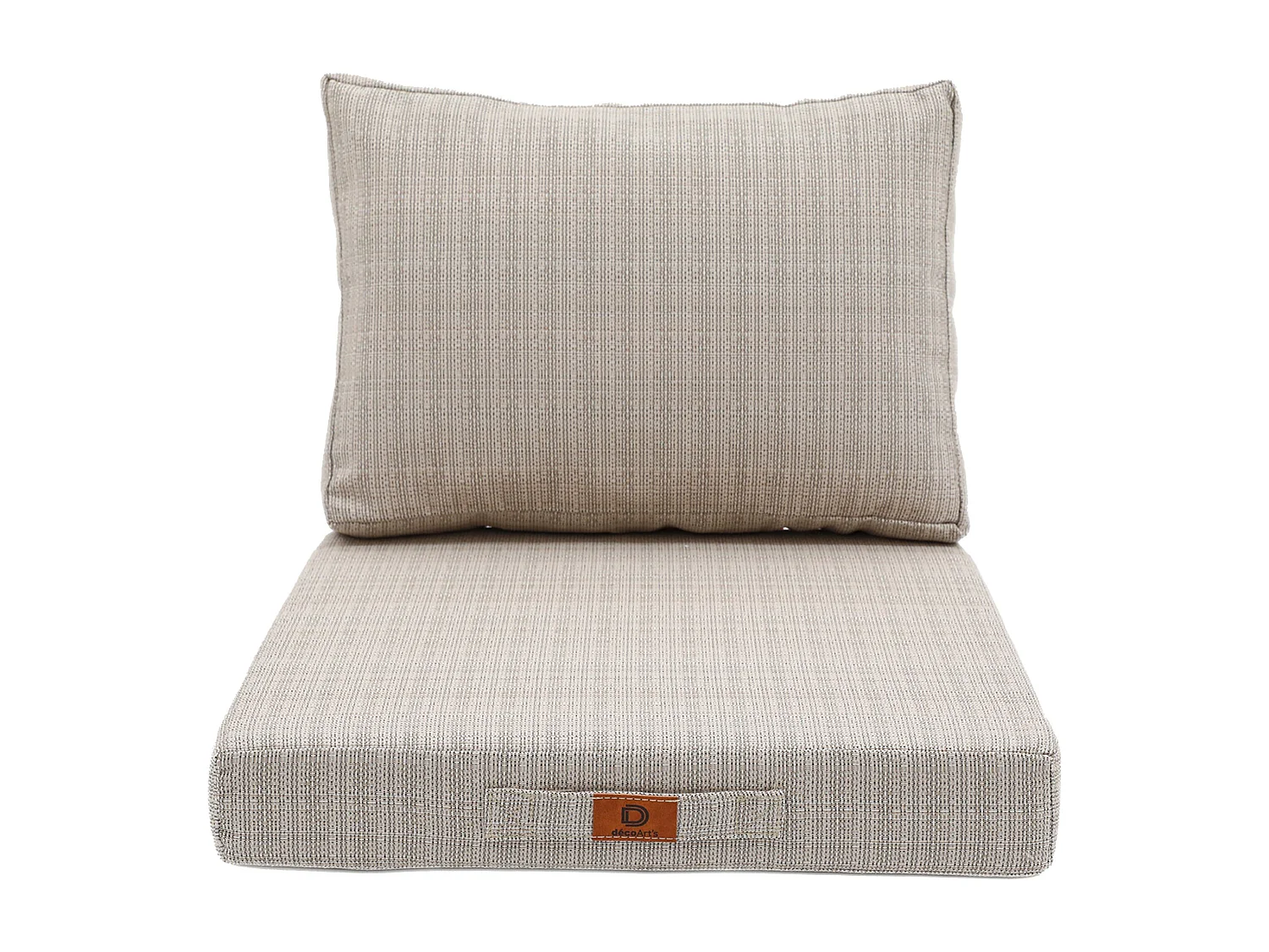 Coussins pour salon de jardin déhoussable 60x60cm Beige chiné noir