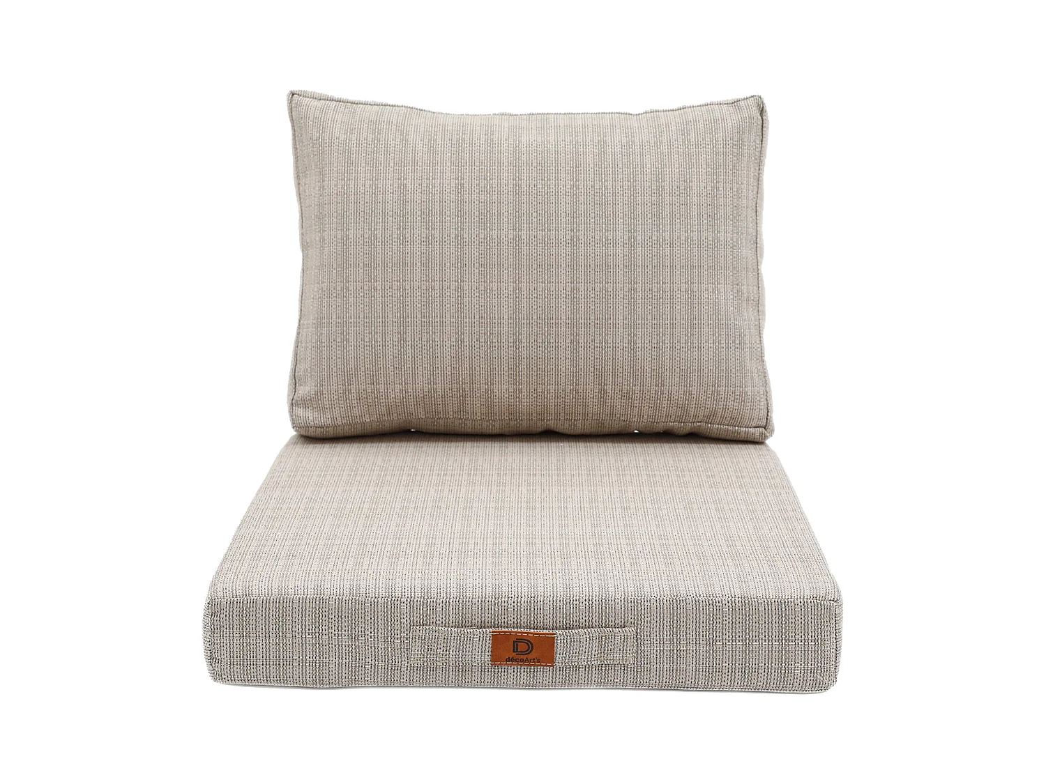 Coussins pour salon de jardin déhoussable 60x60cm Beige chiné noir