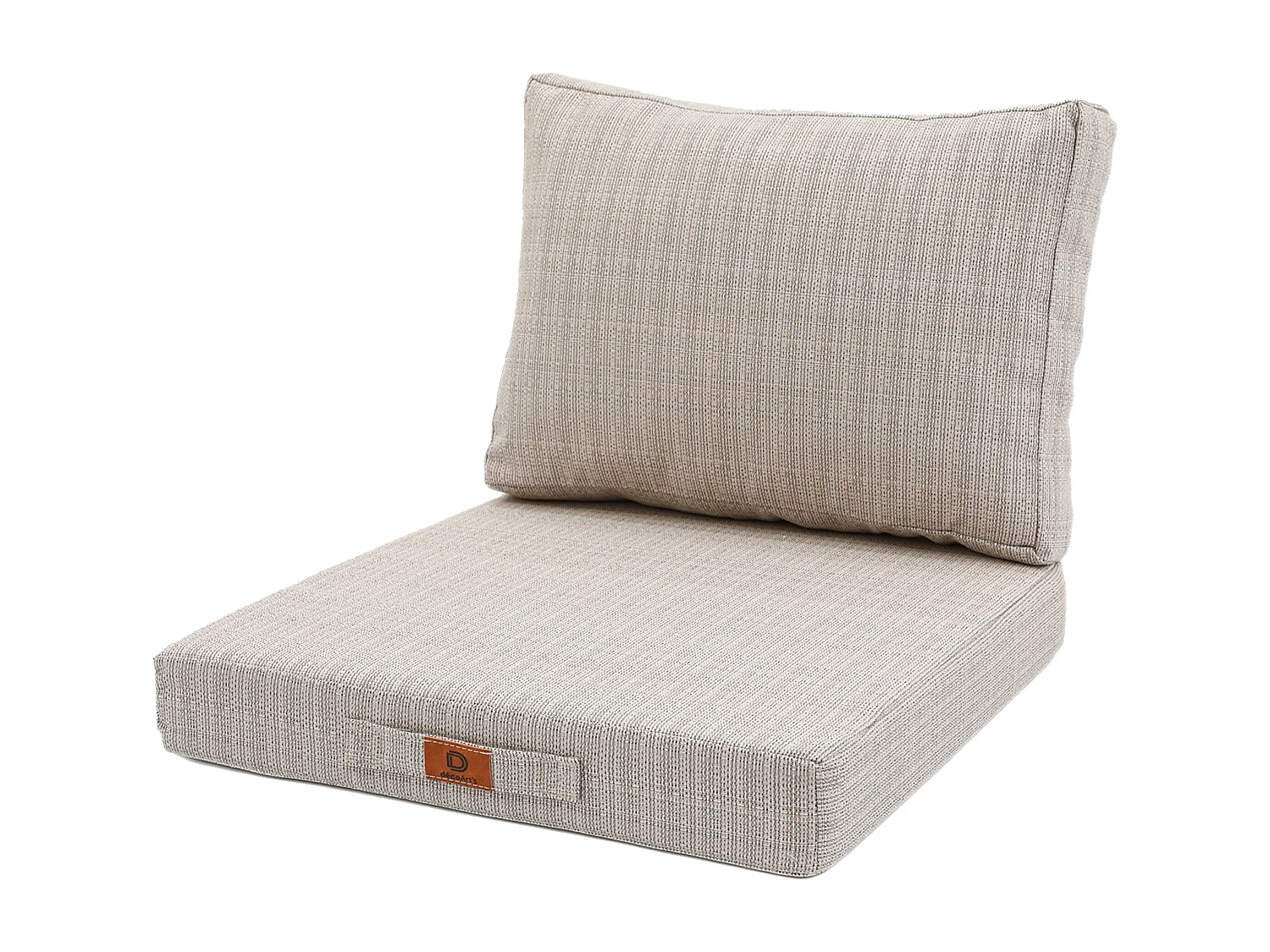 Coussins pour salon de jardin déhoussable 60x60cm Beige chiné noir