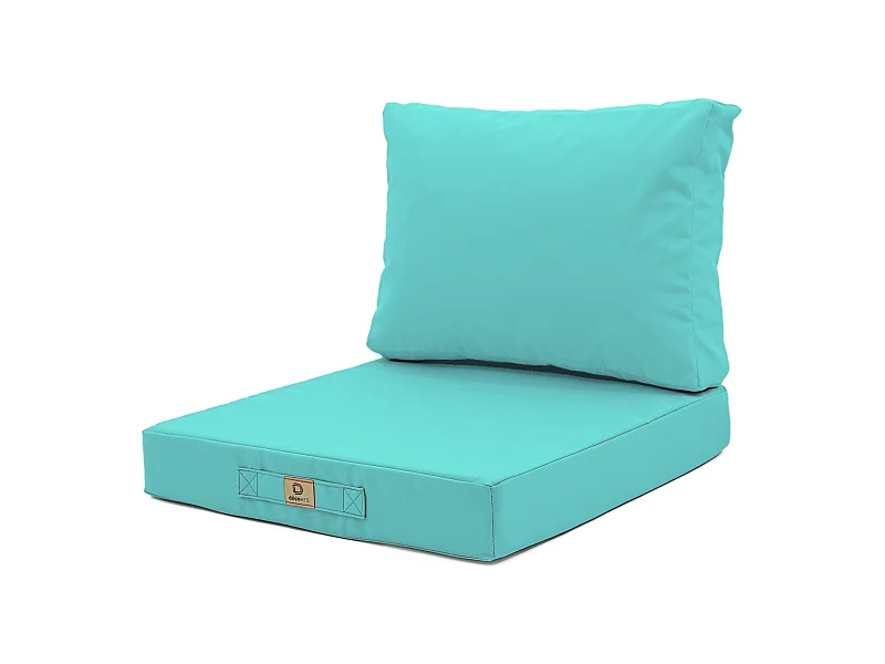 Coussins pour salon de jardin déhoussable 50x50cm Bleu caraïbes