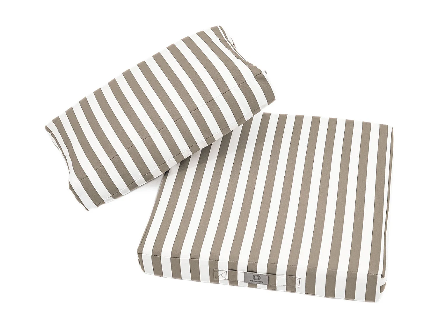 Coussins pour salon de jardin déhoussable 60x60cm - Rayure Beige