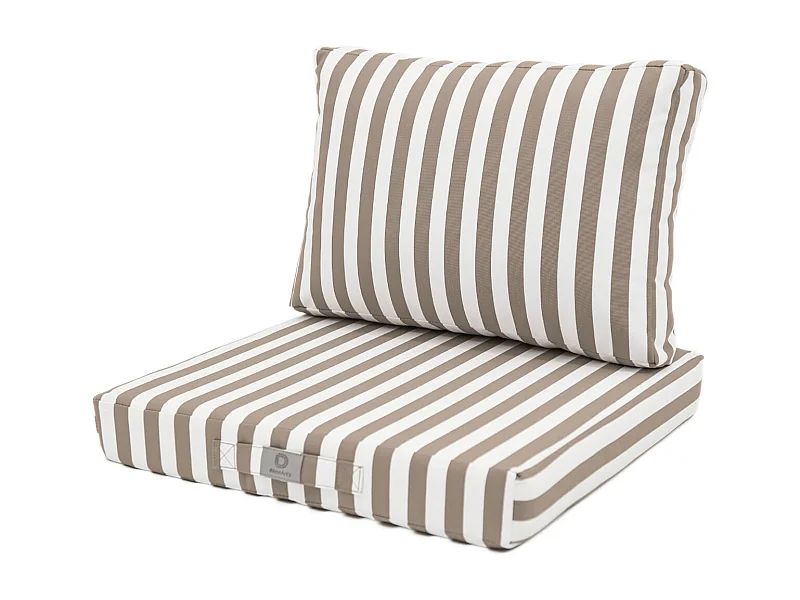 Coussins pour salon de jardin déhoussable 60x60cm Rayure beige