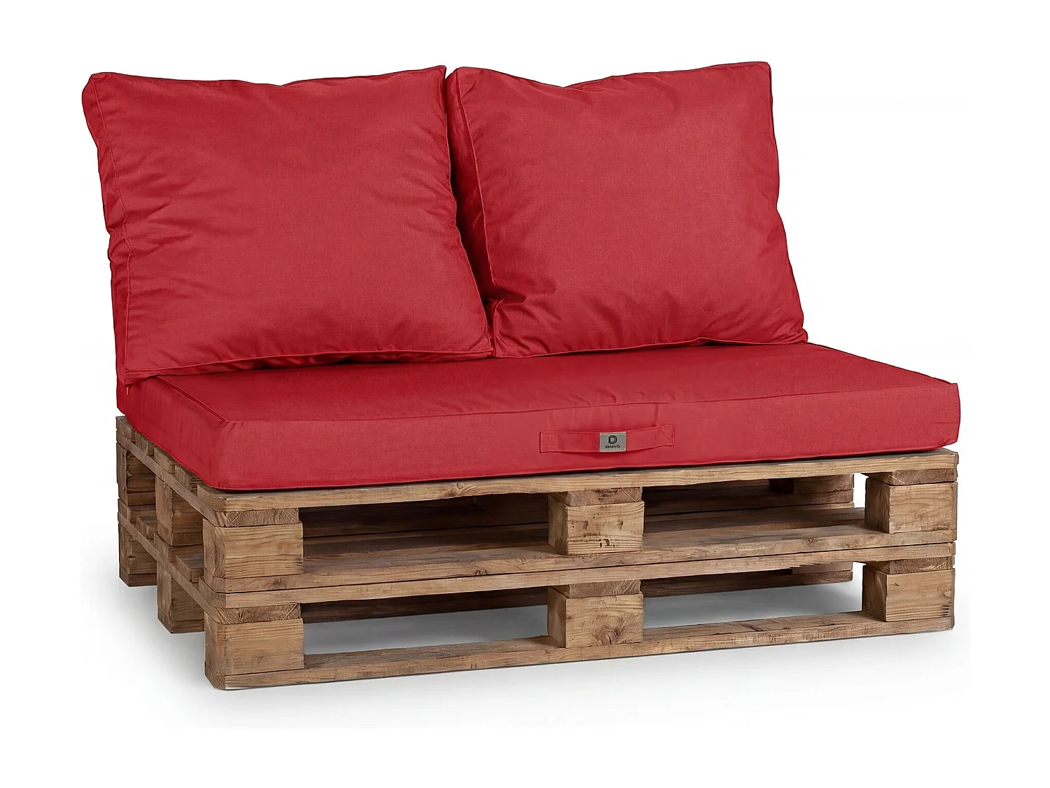 Lot de 3 coussins pour palette déhoussables en polyester rouge