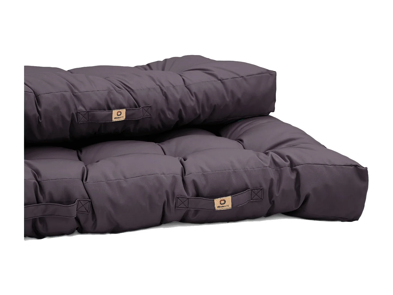 Lot coussins extérieur pour palette gris carbone 120x80 Imperméables Anti-UV DECOARTS