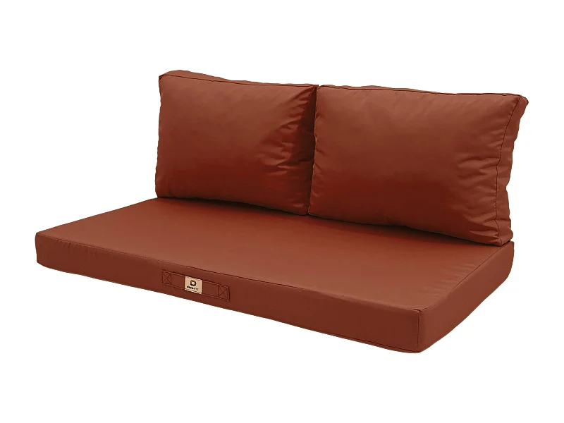 Coussins pour salon de jardin déhoussable 120x60cm Terracotta