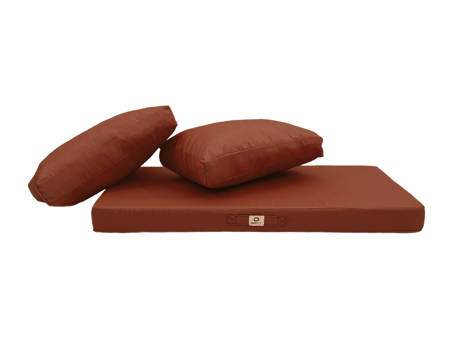 Coussins pour salon de jardin déhoussable 120x60cm Terracotta