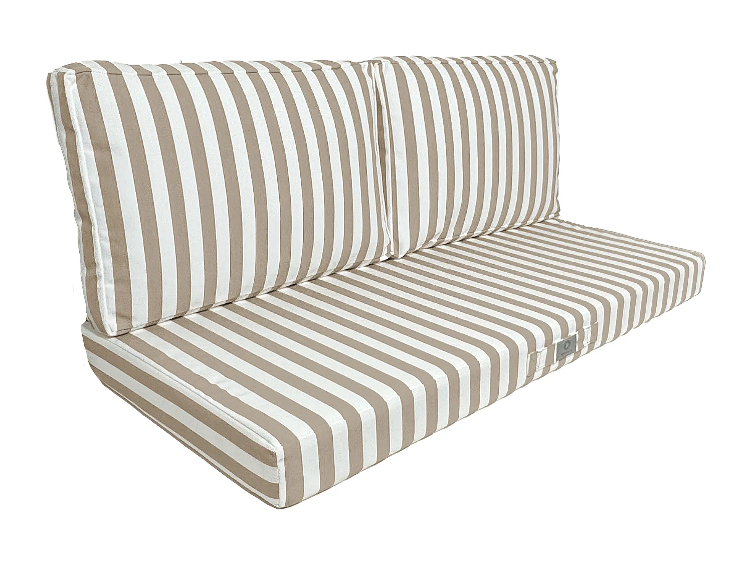Coussins pour salon de jardin déhoussable 120x60cm - Rayure Beige