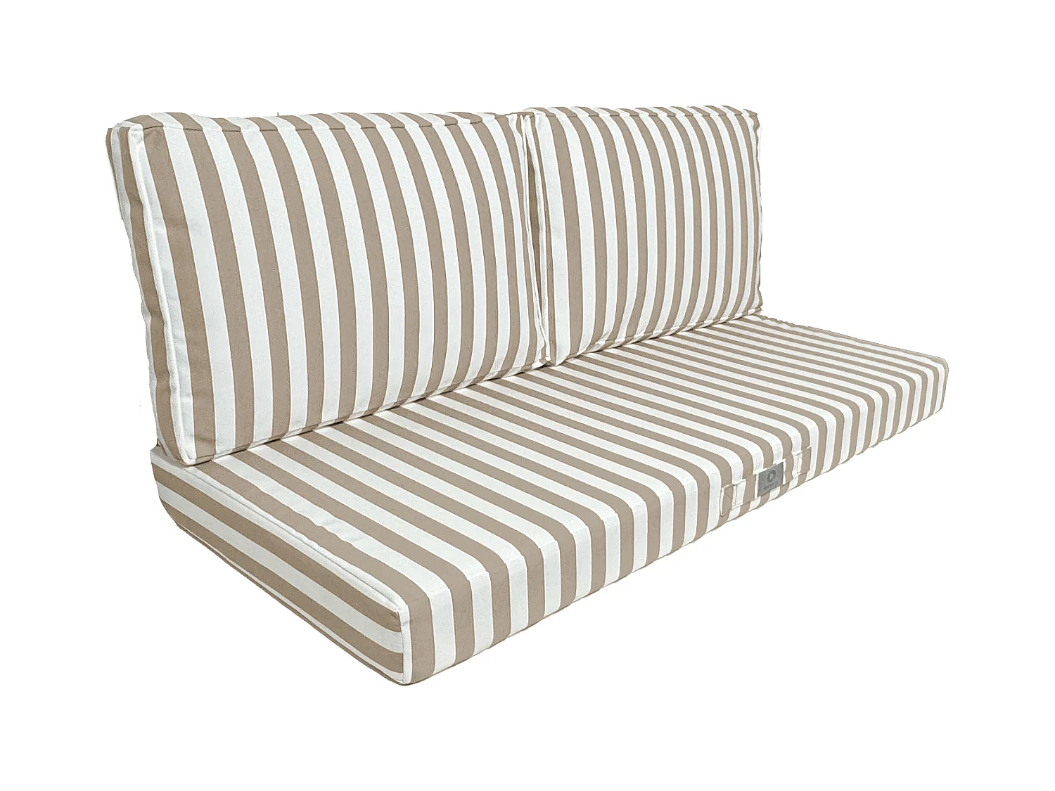 Coussins pour salon de jardin déhoussable 120x60cm - Rayure Beige