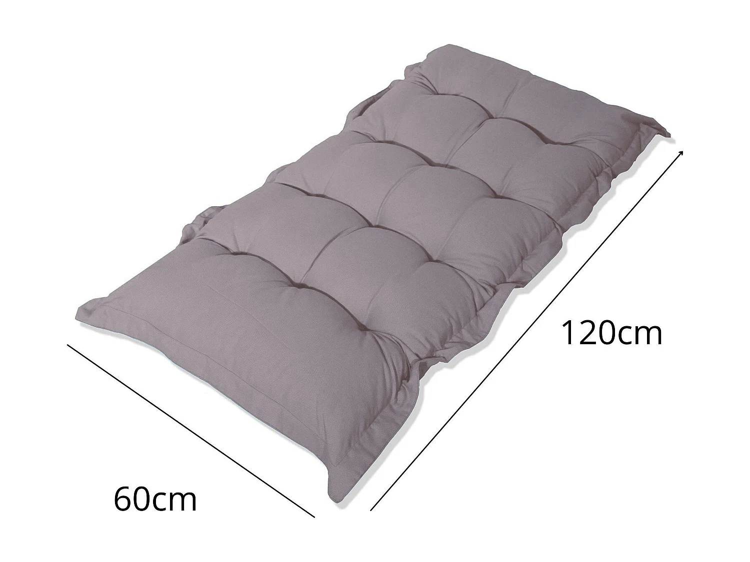 Matelas futon 120x60cm en polyester gris galet