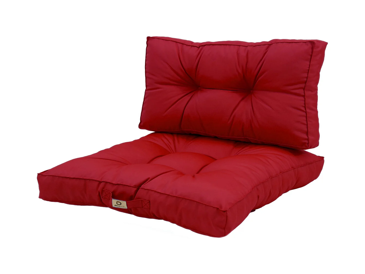 Coussins pour salon de jardin capitonné 60x60cm rouge