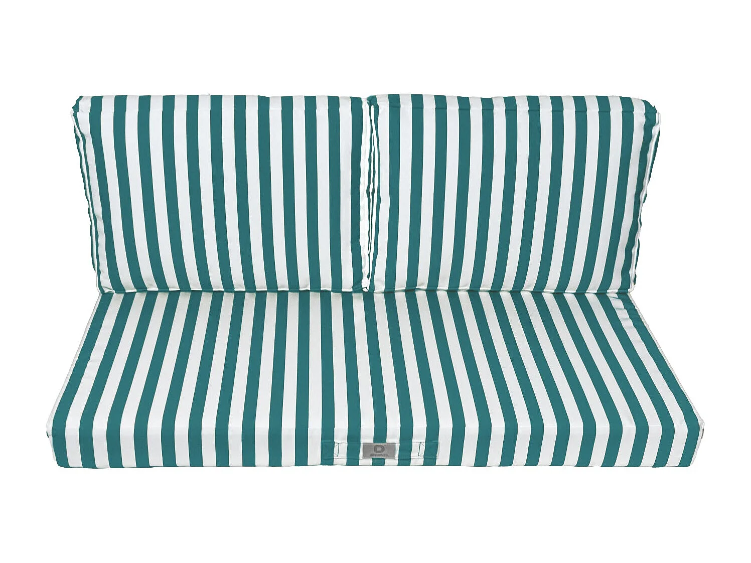 Coussins pour salon de jardin déhoussable 100x50cm - Rayure Vert