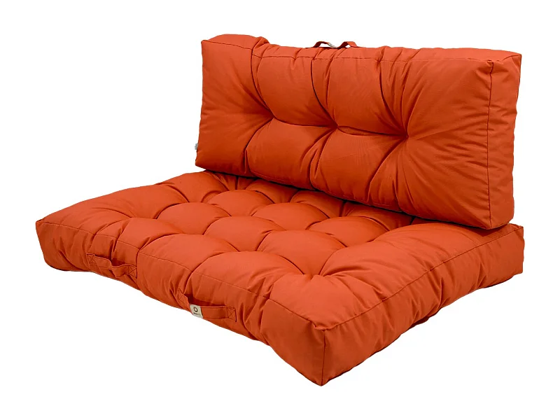 Lot coussins extérieur pour palette orange 120x80 Imperméables Anti-UV DECOARTS